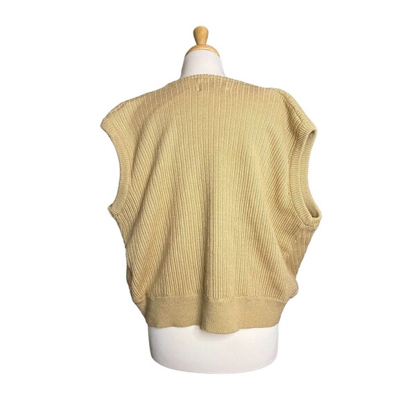 Vintage Banff Ltd Cable Knit Sweater Vest Button Waist XL Brown Acrylic Nylon - Picture 2 of 4